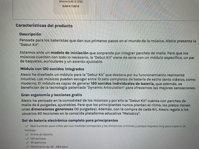 ALESIS DEBUT KIT- Bateria electronica