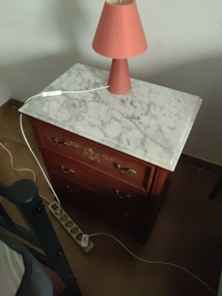Cómoda tocador madera mármol