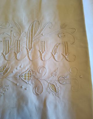 Sábanas lino antiguo (c. 1900)