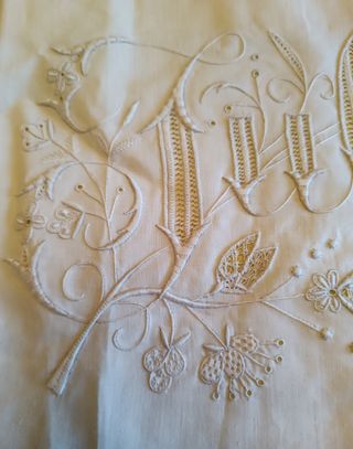 Sábanas lino antiguo (c. 1900)