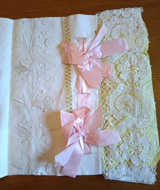 Sábanas lino antiguo (c. 1900)