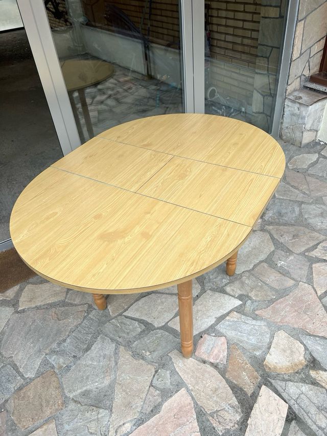 Mesa redonda extensible madera