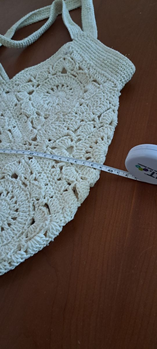 Borsa crochet cotone bio teal