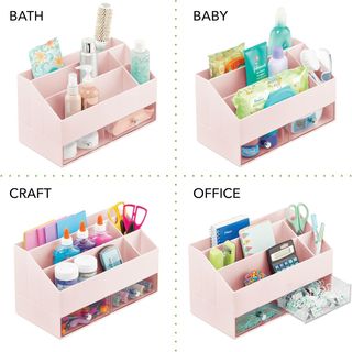Organizador maquillaje rosa - 5 compartimentos