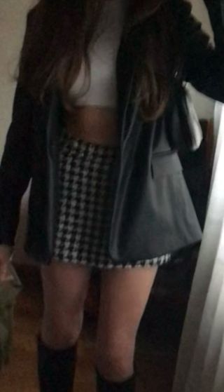 Falda-pantalón pata de gallo blanco y negro