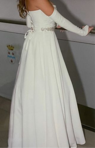 Vestido novia/dama blanco, echo a medida