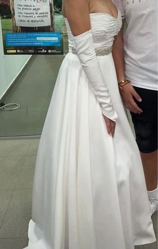 Vestido novia/dama blanco, echo a medida