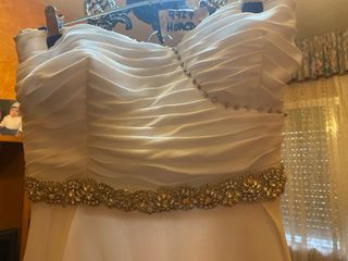 Vestido novia/dama blanco, echo a medida