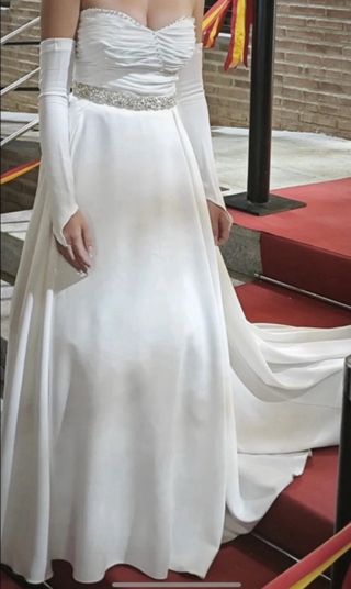 Vestido novia/dama blanco, echo a medida