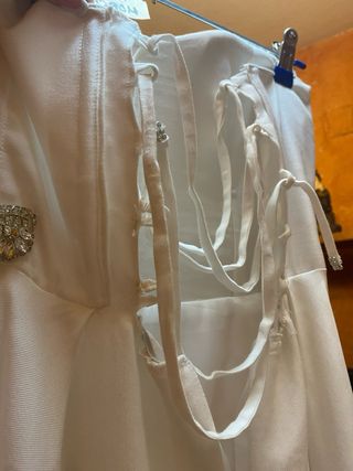Vestido novia/dama blanco, echo a medida
