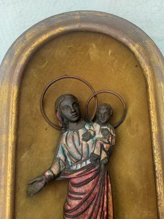 VIRGEN DE BRONCE ESMALTADA
