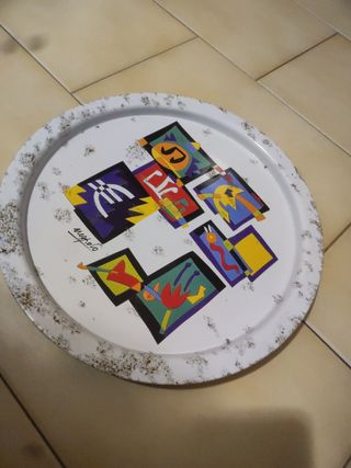 Vassoio Nespolo Lavazza vintage firma serigrafata