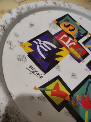 Vassoio Nespolo Lavazza vintage firma serigrafata