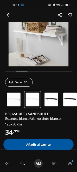 Balda estante blanco de Ikea modelo Bergshult
