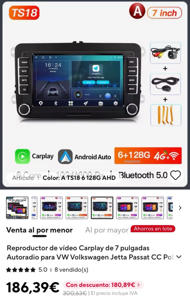 Radio Carplay con reproductor de vídeo