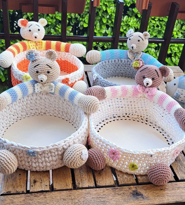 Cestino orsetto uncinetto bimbi 