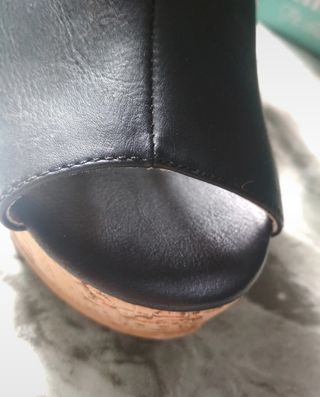 Zapatos mtng negros tacón corcho