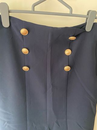 Falda midi azul - Estilo marinero