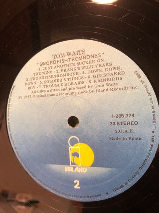 LP Tom Waits - Swordfishtrombones Lp. vinilo VG/NM