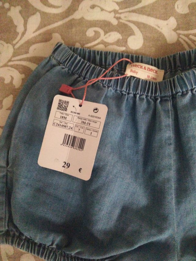 Pantalón corto cubrepañal 18 meses