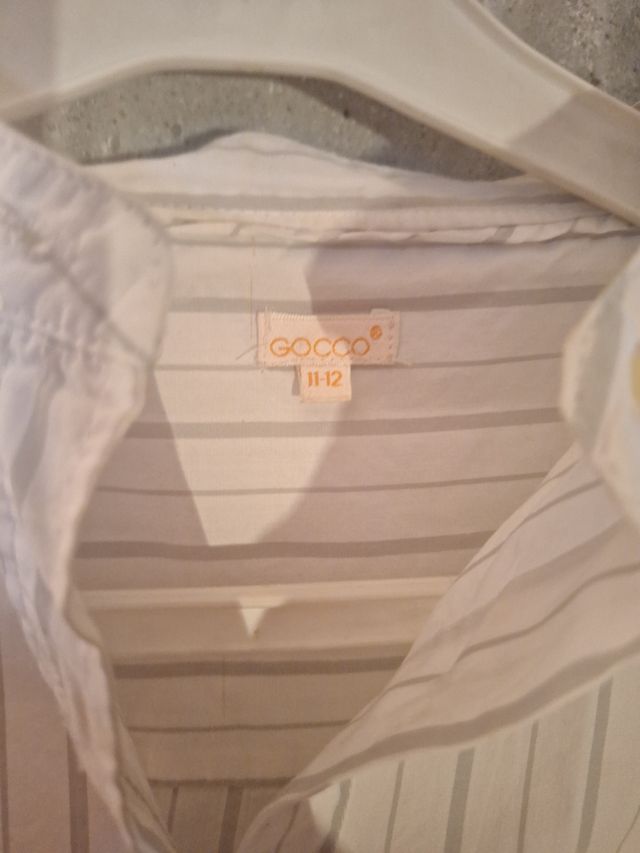 Camisa Gocco niño rayas blancas talla 11-12