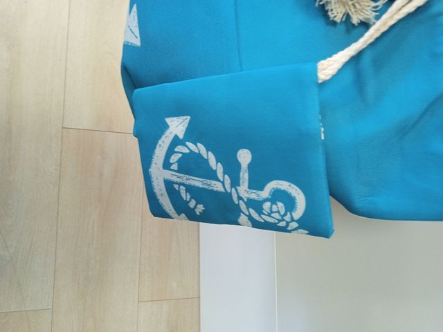 Bolsa playa - Teal & White