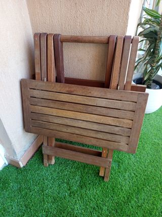 Mesa plegable de madera para jardín