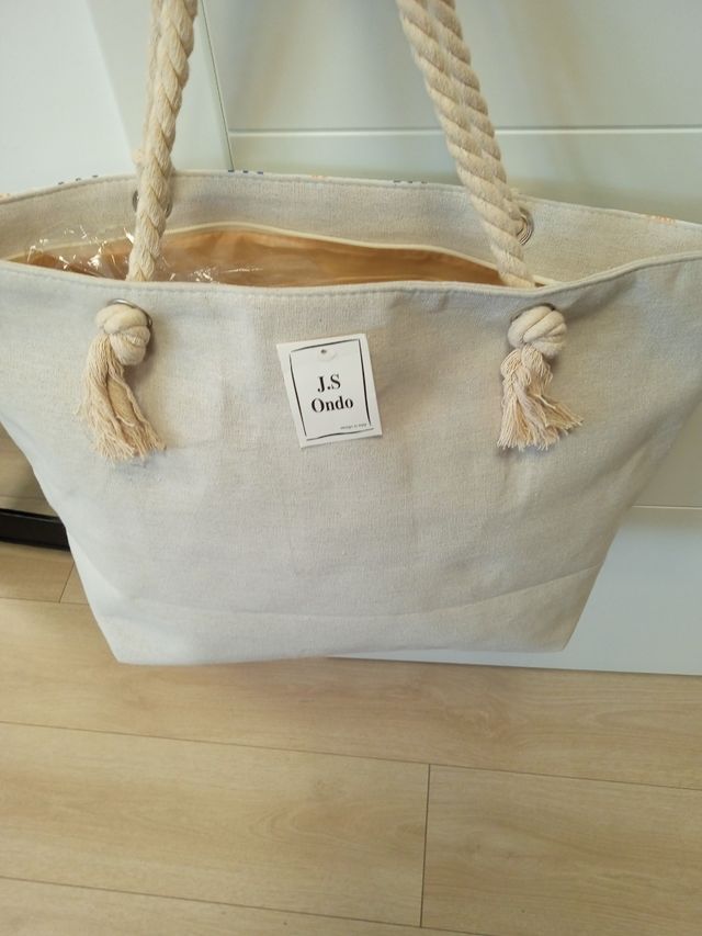 Bolsa playa - anclas - azul, blanco