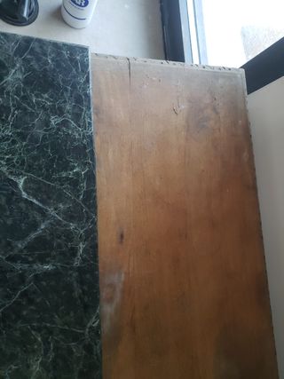 Mesa antigua madera y marmol