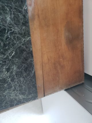 Mesa antigua madera y marmol