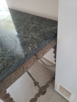 Mesa antigua madera y marmol