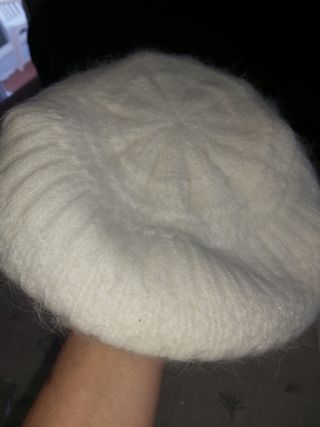 Boina blanca de lana - Talla única