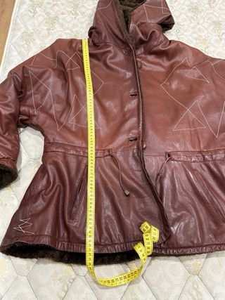 Chaquetón piel marrón vintage