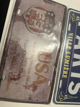 Placas vintage USA & Paris