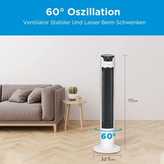 Ventilador de torre con mando 110 cm 6 niveles