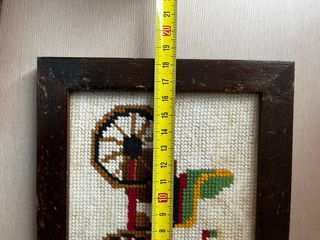 3 Cuadros punto cruz coches antiguos