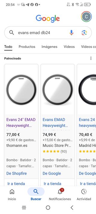 Parche Evans Emad 24"