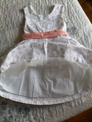 Vestido niña flores - Blanco/Rosa