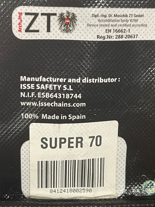 Cadenas nieve textiles ISSO Super 70