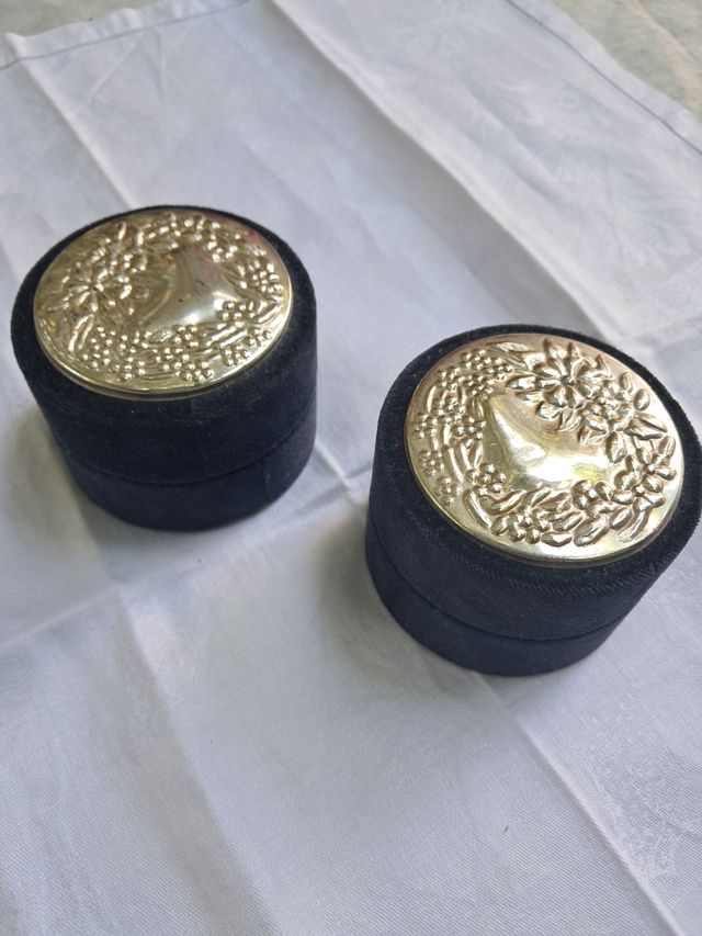 2 Scatoline velluto argento