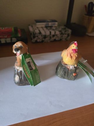 Set 2 soprammobili cane gallo sonori