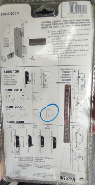 2 Picaportes TESA embutir