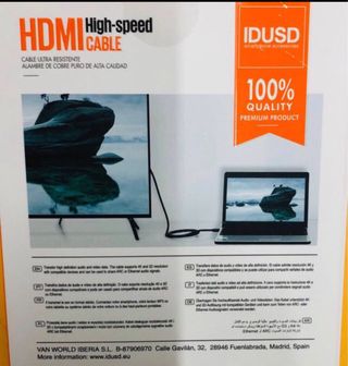 Cable HDMI IDUSD Alta Velocidad 3m