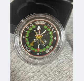 Moneda 100 Ptas Franco 1966 coloreada