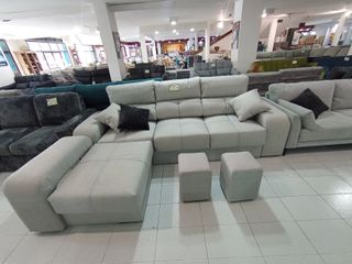 Sofá chaise longue gris