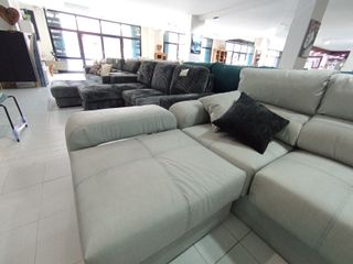 Sofá chaise longue gris