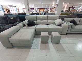 Sofá chaise longue gris