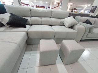 Sofá chaise longue gris