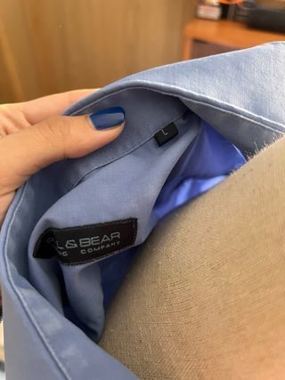 Camisa azul manga corta