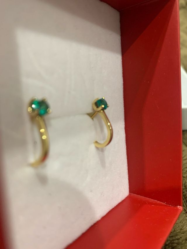 Pendientes oro 18k esmeraldas